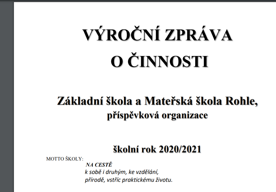 Výroční zpráva za školní rok 2020/2021